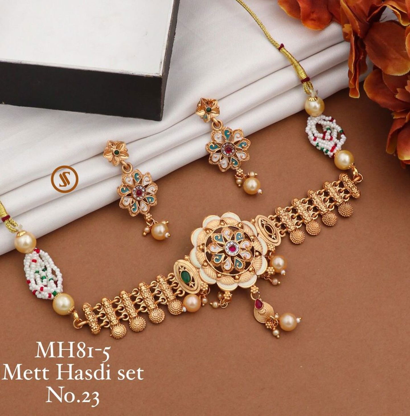 08 Mh Brass High Gold Matte Hasadi Set Wholesale Price In Surat